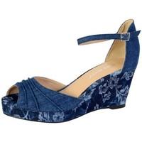 enza nucci sandales compense femme ql2808 jean womens sandals in blue