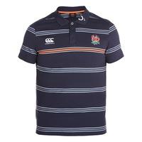 England Rugby Cotton Stripe Polo - Graphite, Black