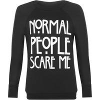 Ena Slogan Sweatshirt - Black