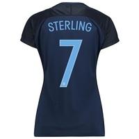 England Away Stadium Shirt 2017-18 - Womens with Sterling 7 printing, Red