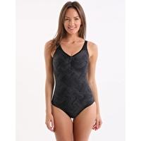 Endurance 10 Multiflow Essential Clipback Printed One Piece - Black