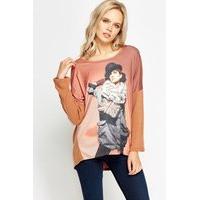 Encrusted Girl Print Top