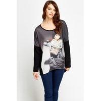 Encrusted Girl Print Top