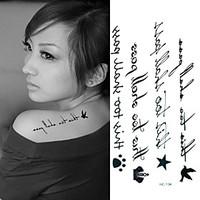 English Letter Line Tattoo Stickers Temporary Tattoos(1 Pc)