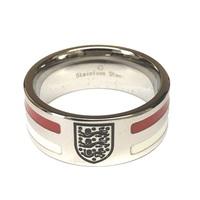 england colour stripe crest band ring stainless steel