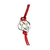 Endless Knot Friendship Bracelets, Red, Silver Plated