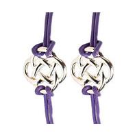 Endless Knot Friendship Bracelets (2) Buy 2 Save £5, Purple x 2, Silver Plated