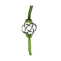 Endless Knot Friendship Bracelets, Green, Silver Plated