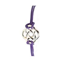 Endless Knot Friendship Bracelets, Purple, Silver Plated