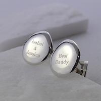 Engraved Silver Classic Cufflinks