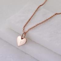 Engraved Rose Gold Initial Heart Necklace