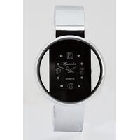 Encrusted Small Face Contrast Bangle Watch