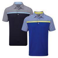 engineered stripe lisle golf shirt