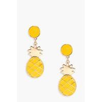 Enamel Pineapple Earrings - yellow