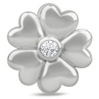 endless jewellery charm white heart flower silver