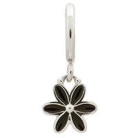 Endless Jewellery Charm Enamel Flower Drop Black Silver