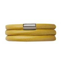 endless jewellery bracelet yellow leather 63 cm