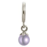 Endless Jewellery Charm Pearl Ball Purple Silver