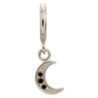 Endless Jewellery Charm Black Moon Shine Drop Silver