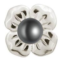 Endless Jewellery Charm Pearl Flower Black Silver