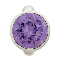 Endless Jewellery Charm Round Dome Amethyst Silver