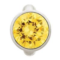 Endless Jewellery Charm Round Dome Citrine Silver