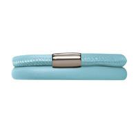 Endless Jewellery Bracelet Leather Double Light Blue 42cm