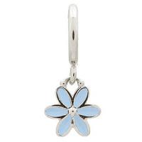 Endless Jewellery Charm Enamel Flower Drop Light Blue Silver