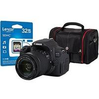 eos 700d black slr kit inc 18 55mm 32gb class 10 sd case