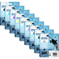 Epson T760 Original Black & Colour Ink Cartridge 9 Pack