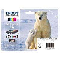 epson 26 t2616 original black colour ink cartridge 4 pack