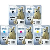 Epson 26 Original Black & Colour Ink Cartridge 5 Pack