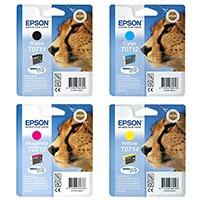 Epson T0715 Original Black & Colour Ink Cartridge 4 Pack