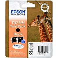 Epson T0711H Original High Capacity Black Ink Cartridge Twinpack