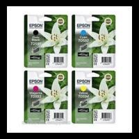 Epson T059 (T0591/2/3/4) Original Black & Colour Ink Cartridge 4 Pack