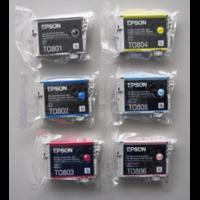 Epson T0807 Original Black & Colour Ink Cartridge 6 Pack *UNBOXED*