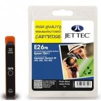 Epson T2611 Photo Black Remanufactured Ink Cartridge by JetTec E26PB