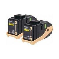 epson al c9300n yellow toner cartridge dual pack