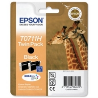 Epson T0711 High Capacity Twin pack Black Ink Cartridge