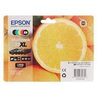 EPSON 33 X-Large Claria Oranges Premium Photo Ink Cartridge - Black/Cyan/Magenta/Yellow (Multi-Pack)