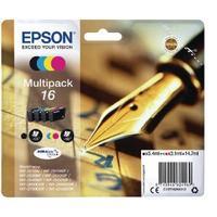 Epson 16 Black Cyan Magenta Yellow Ink Cartridge Pack of 4