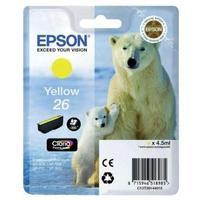 Epson Polar Bear 26 Yellow Claria Premium Ink Cartridge Non Tagged for