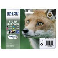 Epson Fox T1285 4 Colour Multipack Ink Cartridges Black, Cyan, 