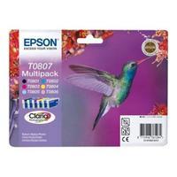 epson t0807 t080740 original ink cartridge multi pack hummingbird