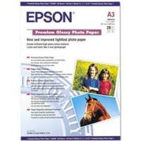 Epson A3 Premium Glossy Photo Paper 20 Sheets 255gsm White C13S041315