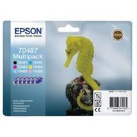 epson t0487 ink cartridge multi 6 pack for stylus photo