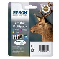 Epson T1306 (T130640) Extra High Capacity Original Ink Cartridge Tri-Colour Pack (Stag)