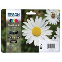 Epson 18 Black CyanMagentaYellow Inkjet Cartridge Pack of 4