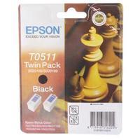Epson T0511 Black Inkjet Cartridge Pack of 2 C13T05114210 T051142