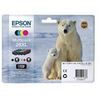 epson 26xl black cyanmagentayellow high yield inkjet cartridge pack of